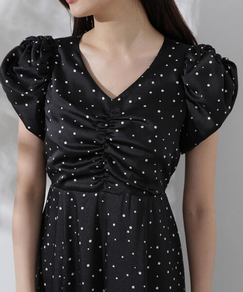 PROPORTION BODY DRESSING（プロポーションボディドレッシング）の「バルーンチューリップ袖ドットワンピース / 1214240702（ワンピース・レディース・ブラウン系その他/ブラック系その他・MEDIUM/SMALL）」の4枚目の写真