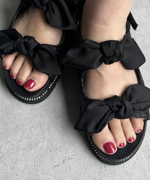 prose verse | ダブルリボン厚底ビジューサンダル(サンダル)