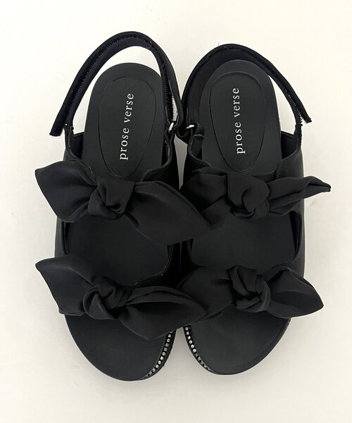 prose verse（プロズヴェール）の「ダブルリボン厚底ビジューサンダル（サンダル・レディース・ブラック/ブラック系その他・SMALL/MEDIUM/LARGE/X-LARGE）」の11枚目の写真
