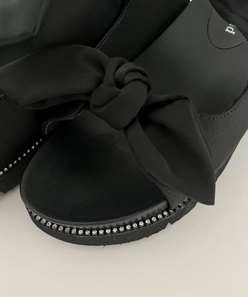 prose verse（プロズヴェール）の「ダブルリボン厚底ビジューサンダル（サンダル・レディース・ブラック/ブラック系その他・SMALL/MEDIUM/LARGE/X-LARGE）」の15枚目の写真