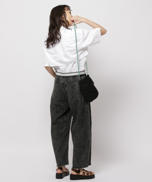 niko and...（ニコアンド）の「ウエストゴムレイヤードシャツ（シャツ/ブラウス・レディース・ライトブルー/オフホワイト/チャコール・MEDIUM/LARGE）」の6枚目の写真