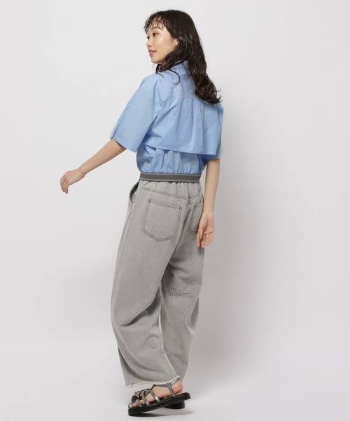 niko and...（ニコアンド）の「ウエストゴムレイヤードシャツ（シャツ/ブラウス・レディース・ライトブルー/オフホワイト/チャコール・MEDIUM/LARGE）」の9枚目の写真