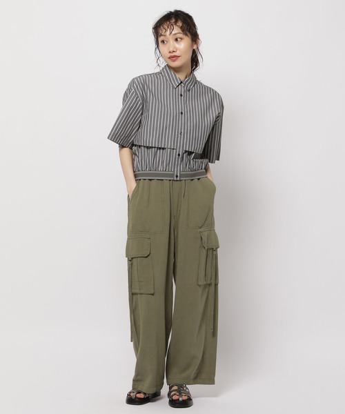 niko and...（ニコアンド）の「ウエストゴムレイヤードシャツ（シャツ/ブラウス・レディース・ライトブルー/オフホワイト/チャコール・MEDIUM/LARGE）」の10枚目の写真