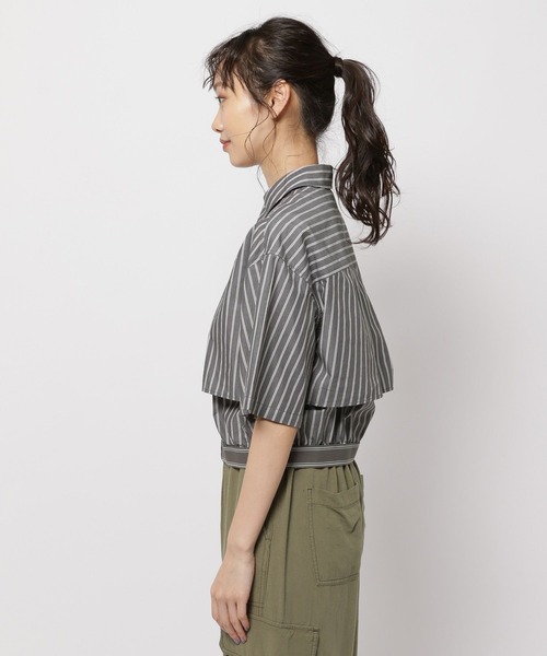 niko and...（ニコアンド）の「ウエストゴムレイヤードシャツ（シャツ/ブラウス・レディース・ライトブルー/オフホワイト/チャコール・MEDIUM/LARGE）」の13枚目の写真