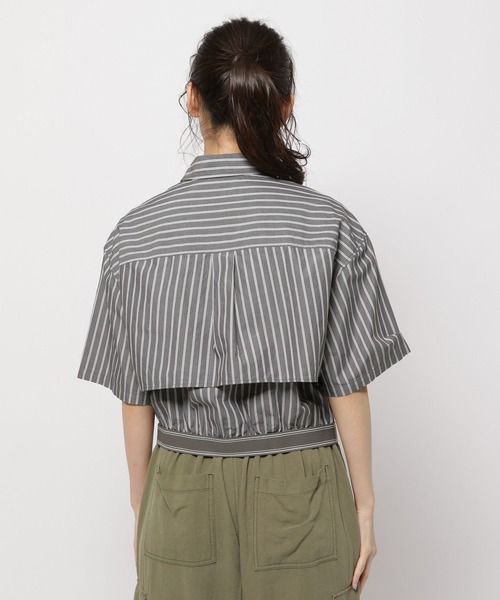 niko and...（ニコアンド）の「ウエストゴムレイヤードシャツ（シャツ/ブラウス・レディース・ライトブルー/オフホワイト/チャコール・MEDIUM/LARGE）」の14枚目の写真