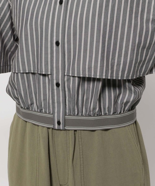 niko and...（ニコアンド）の「ウエストゴムレイヤードシャツ（シャツ/ブラウス・レディース・ライトブルー/オフホワイト/チャコール・MEDIUM/LARGE）」の18枚目の写真