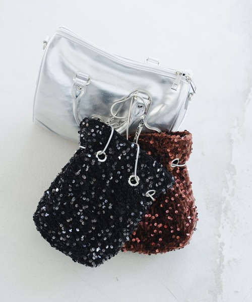 Kastane(カスタネ)の「【WEB限定カラー】ベロアスパンコールバッグ(ショルダーバッグ・レディース・ブラック/ブラウン/ブラウン系その他/バーガンディー・FREE)」の8枚目の写真