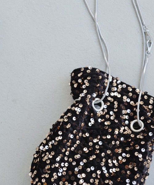 Kastane(カスタネ)の「【WEB限定カラー】ベロアスパンコールバッグ(ショルダーバッグ・レディース・ブラック/ブラウン/ブラウン系その他/バーガンディー・FREE)」の15枚目の写真