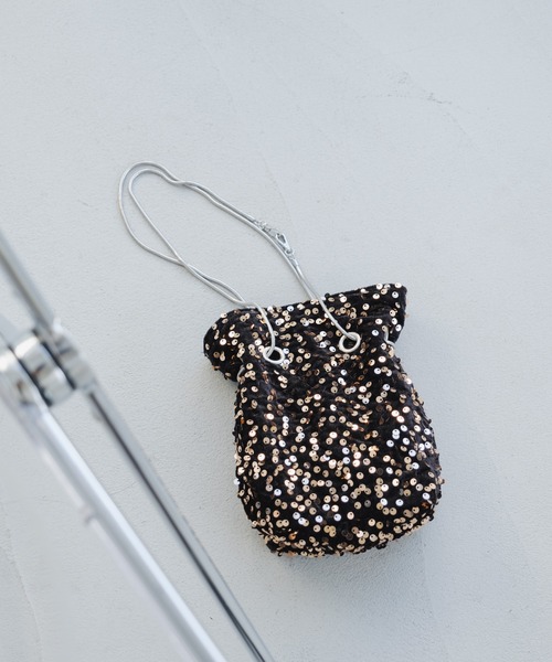 Kastane(カスタネ)の「【WEB限定カラー】ベロアスパンコールバッグ(ショルダーバッグ・レディース・ブラック/ブラウン/ブラウン系その他/バーガンディー・FREE)」の14枚目の写真