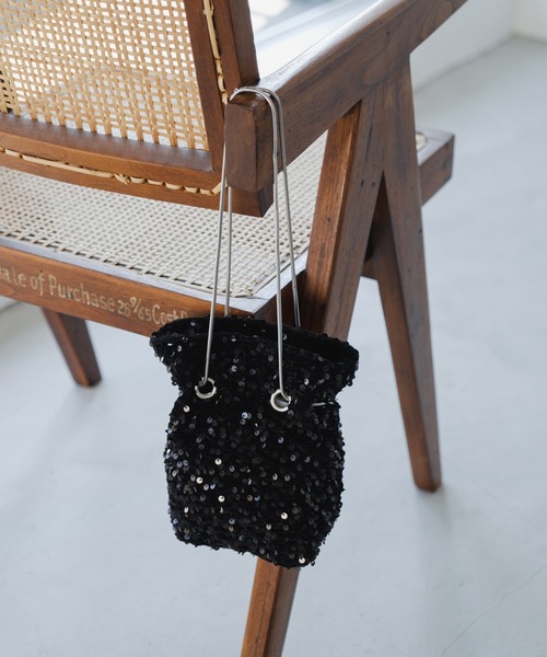 Kastane(カスタネ)の「【WEB限定カラー】ベロアスパンコールバッグ(ショルダーバッグ・レディース・ブラック/ブラウン/ブラウン系その他/バーガンディー・FREE)」の11枚目の写真