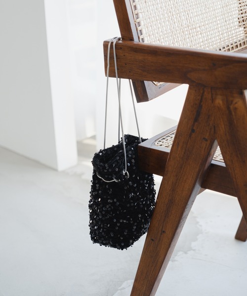 Kastane(カスタネ)の「【WEB限定カラー】ベロアスパンコールバッグ(ショルダーバッグ・レディース・ブラック/ブラウン/ブラウン系その他/バーガンディー・FREE)」の12枚目の写真