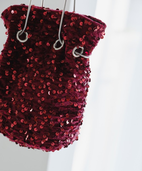 Kastane(カスタネ)の「【WEB限定カラー】ベロアスパンコールバッグ(ショルダーバッグ・レディース・ブラック/ブラウン/ブラウン系その他/バーガンディー・FREE)」の17枚目の写真