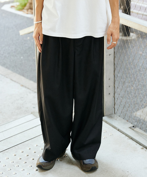 JOURNAL STANDARD   T/R モダン ワイドスラックス  黒 L JOURNAL STANDARD｜TRモダン ワイドスラックス | Rakuten