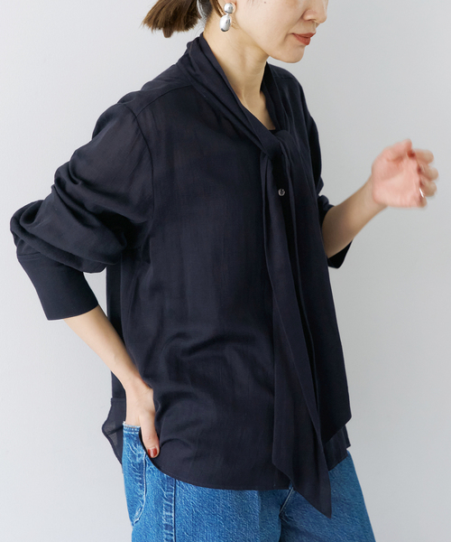 セール】ドビーサテンボウブラウス（シャツ/ブラウス）｜VERMEIL par