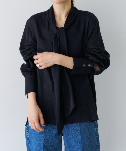 セール】ドビーサテンボウブラウス（シャツ/ブラウス）｜VERMEIL par