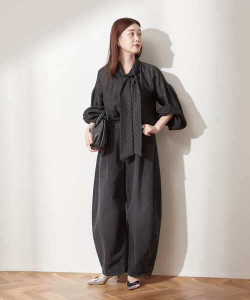 journal standard L'essage(ジャーナルスタンダードレサージュ)の「《追加》IPEKERDOT*フラワー/シアードットボウタイブラウス(シャツ/ブラウス・レディース・ブラック/ネイビー/ブラック系その他・FREE)」の10枚目の写真