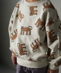 MAKE YOUR DAY | アートなヒョウ総柄裏毛トレーナー■80～140cm(スウェット)