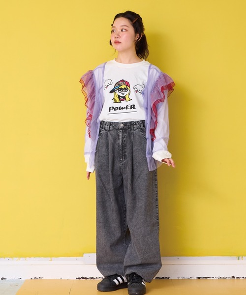 A BOND（アボンド）の「チュール2wayラッフルブラウス/おとな（シャツ/ブラウス・レディース・ラベンダー/ブラック・160cm）」の12枚目の写真