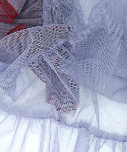 A BOND（アボンド）の「チュール2wayラッフルブラウス/おとな（シャツ/ブラウス・レディース・ラベンダー/ブラック・160cm）」の6枚目の写真