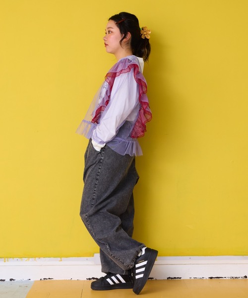 A BOND（アボンド）の「チュール2wayラッフルブラウス/おとな（シャツ/ブラウス・レディース・ラベンダー/ブラック・160cm）」の9枚目の写真