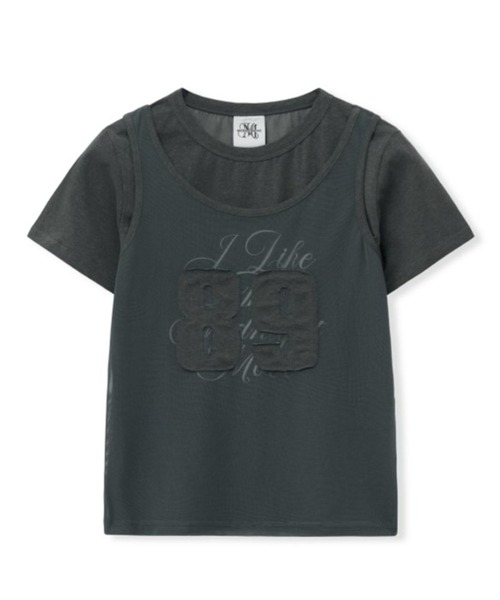 Midnight Move(ミッドナイトムーブ)の「Midnight Move/MESH SET T(Tシャツ/カットソー・レディース・ダークグレー/ピンク/ベージュ・FREE)」の18枚目の写真