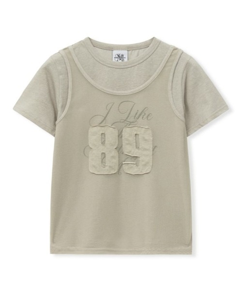 Midnight Move(ミッドナイトムーブ)の「Midnight Move/MESH SET T(Tシャツ/カットソー・レディース・ダークグレー/ピンク/ベージュ・FREE)」の12枚目の写真