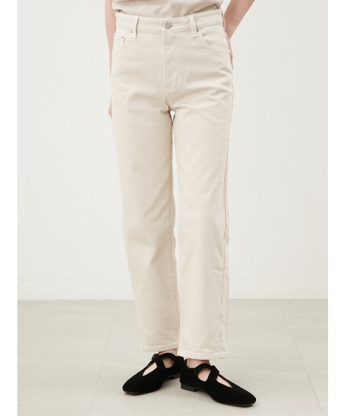 Mila Owen（ミラオーウェン）の「斜行デザインストレートデニムパンツ（デニムパンツ・レディース・アイボリー/ブラック/ブルー・0/1）」の5枚目の写真