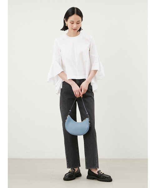 Mila Owen（ミラオーウェン）の「斜行デザインストレートデニムパンツ（デニムパンツ・レディース・アイボリー/ブラック/ブルー・0/1）」の12枚目の写真