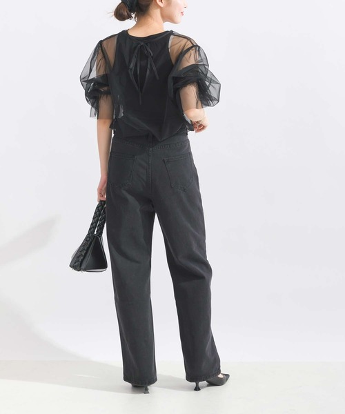 Lo-Fi(ローファイ)の「パール付きデニムパンツ(デニムパンツ・レディース・ブラック・L/M/S)」の8枚目の写真