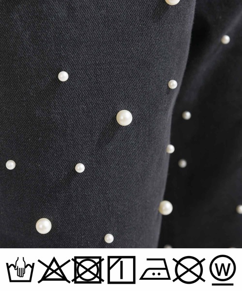 Lo-Fi(ローファイ)の「パール付きデニムパンツ(デニムパンツ・レディース・ブラック・L/M/S)」の14枚目の写真