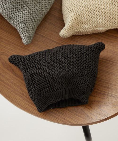 CIAOPANIC TYPY（チャオパニックティピー）の「【24AW新作】【KIDS】ネコ耳メッシュビーニー（ニットキャップ/ビーニー・キッズ・ブラック/オフホワイト/グレー・ONE SIZE）」の6枚目の写真