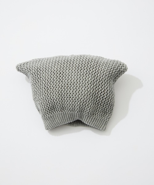 CIAOPANIC TYPY（チャオパニックティピー）の「【24AW新作】【KIDS】ネコ耳メッシュビーニー（ニットキャップ/ビーニー・キッズ・ブラック/オフホワイト/グレー・ONE SIZE）」の7枚目の写真