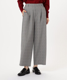 【美しいベーシックパンツ】ポリエステルレーヨン ストレッチワイドパンツ