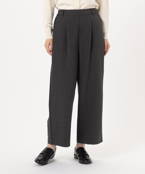 COMME CA MODELS(コムサモデルズ)の「【美しいベーシックパンツ】ポリエステルレーヨン ストレッチワイドパンツ(その他パンツ・レディース・チャコールグレー/グレー系その他/ライトグレー/ブラック・X-SMALL/X-LARGE/LARGE/MEDIUM/SMALL)」の1枚目の写真