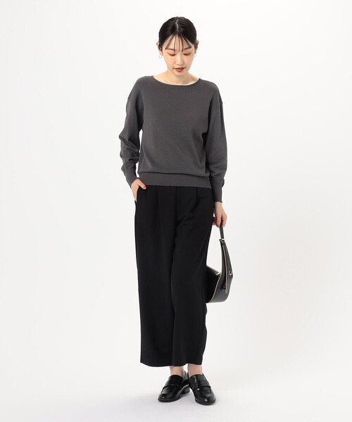 COMME CA MODELS(コムサモデルズ)の「【美しいベーシックパンツ】ポリエステルレーヨン ストレッチワイドパンツ(その他パンツ・レディース・チャコールグレー/グレー系その他/ライトグレー/ブラック・X-SMALL/X-LARGE/LARGE/MEDIUM/SMALL)」の10枚目の写真