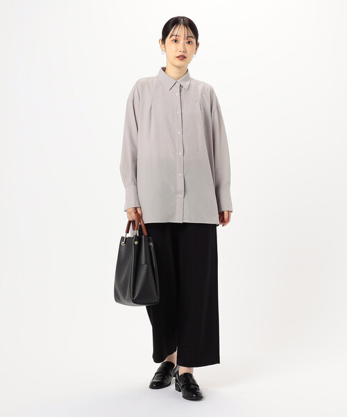 COMME CA MODELS(コムサモデルズ)の「【美しいベーシックパンツ】ポリエステルレーヨン ストレッチワイドパンツ(その他パンツ・レディース・チャコールグレー/グレー系その他/ライトグレー/ブラック・X-SMALL/X-LARGE/LARGE/MEDIUM/SMALL)」の13枚目の写真