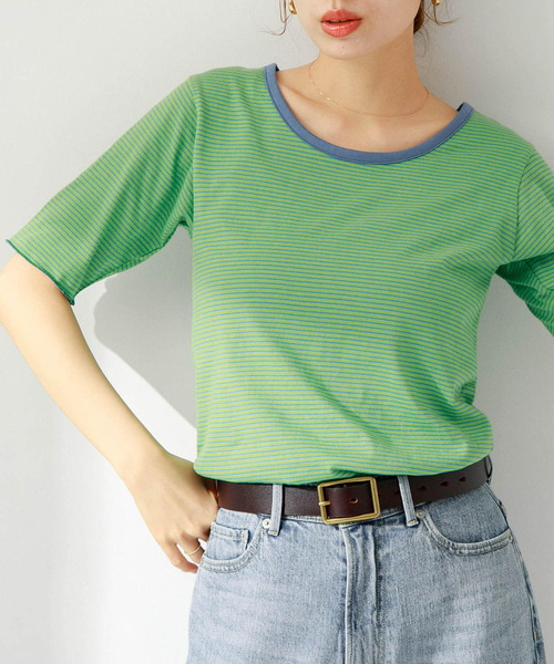 URBAN RESEARCH Sonny Label（アーバンリサーチサニーレーベル）の「マイクロボーダープルオーバー（Tシャツ/カットソー・レディース・レッド系その他/ブルー系その他/グリーン系その他・FREE）」の2枚目の写真