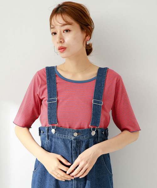 URBAN RESEARCH Sonny Label（アーバンリサーチサニーレーベル）の「マイクロボーダープルオーバー（Tシャツ/カットソー・レディース・レッド系その他/ブルー系その他/グリーン系その他・FREE）」の5枚目の写真