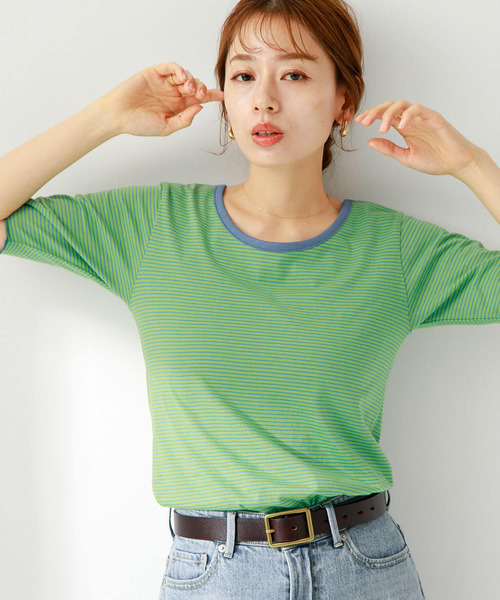 URBAN RESEARCH Sonny Label（アーバンリサーチサニーレーベル）の「マイクロボーダープルオーバー（Tシャツ/カットソー・レディース・レッド系その他/ブルー系その他/グリーン系その他・FREE）」の13枚目の写真