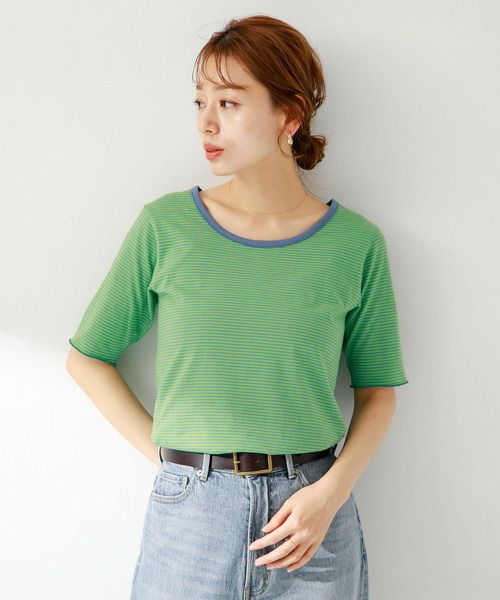 URBAN RESEARCH Sonny Label（アーバンリサーチサニーレーベル）の「マイクロボーダープルオーバー（Tシャツ/カットソー・レディース・レッド系その他/ブルー系その他/グリーン系その他・FREE）」の14枚目の写真