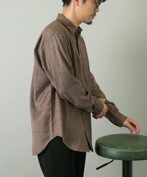 URBAN RESEARCH ROSSO MEN（アーバンリサーチロッソメン）の「リラックスチェックシャツ（シャツ/ブラウス・メンズ・チャコールグレー/ブラウン・LARGE/MEDIUM）」の6枚目の写真