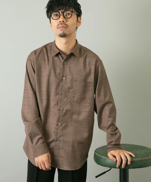 URBAN RESEARCH ROSSO MEN（アーバンリサーチロッソメン）の「リラックスチェックシャツ（シャツ/ブラウス・メンズ・チャコールグレー/ブラウン・LARGE/MEDIUM）」の4枚目の写真