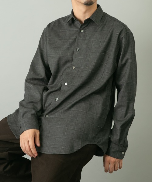 URBAN RESEARCH ROSSO MEN（アーバンリサーチロッソメン）の「リラックスチェックシャツ（シャツ/ブラウス・メンズ・チャコールグレー/ブラウン・LARGE/MEDIUM）」の18枚目の写真