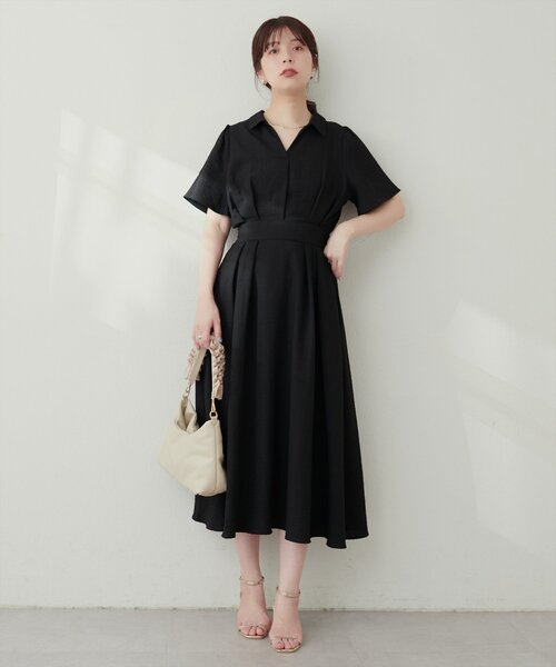 希少　美品　Yves Saint Laurent ワンピース　スキッパー　フレア natural couture（ナチュラルクチュール）の「スキッパー衿