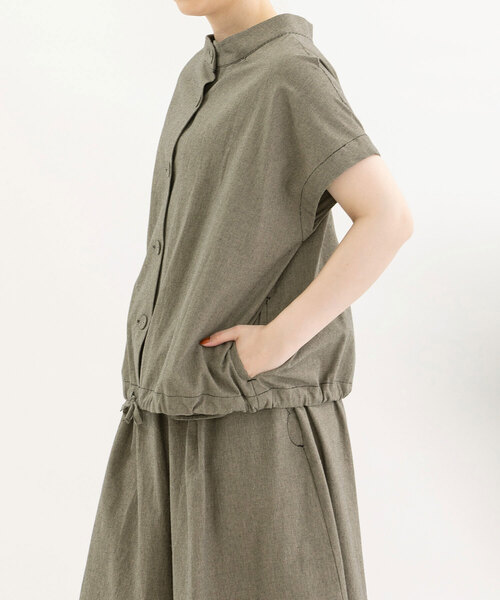 【セール】ダンプモックネックフレンチスリーブ2wayベスト（ベスト）｜nop de nod（ノップドゥノッド）