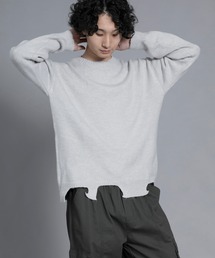 aimoha（アイモハ）の「aimoha men Edgy Distressed Hem Sweater（ニット/セーター）」