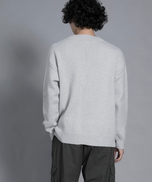 aimoha（アイモハ）の「aimoha men Edgy Distressed Hem Sweater（ニット/セーター・メンズ・ブラック/ホワイト/ライトグレー・MEDIUM/LARGE/X-LARGE/XX-LARGE/XXX-LARGE）」の21枚目の写真