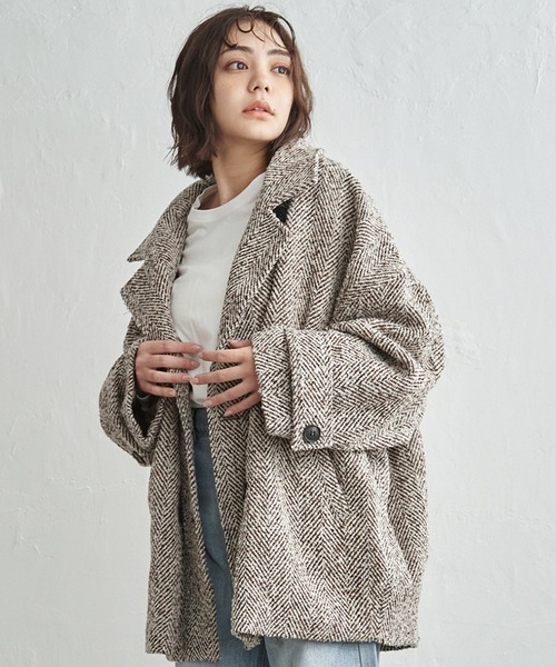 セール】【 notch.by yui 】Re arrival 2025AW ヘリンボーンPコート