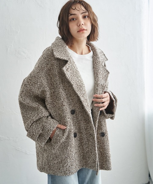 セール】【 notch.by yui 】Re arrival 2025AW ヘリンボーンPコート