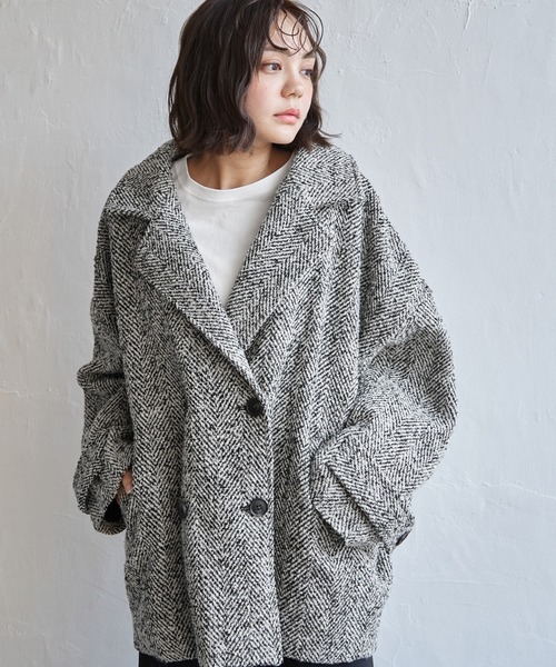 セール】【 notch.by yui 】Re arrival 2025AW ヘリンボーンPコート